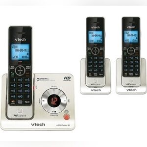 VTech Expandable Cordless Phone w/ 3 Handsets & Answering Machine, Silver